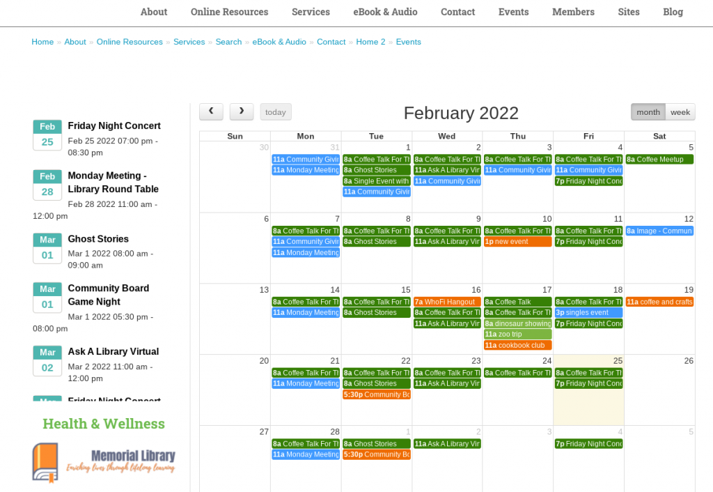 Publish Library Events To Your Website With Community Calendar WhoFi