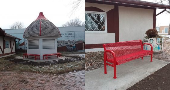 Stubbs Memorial Mini Park Cupola & New Bench