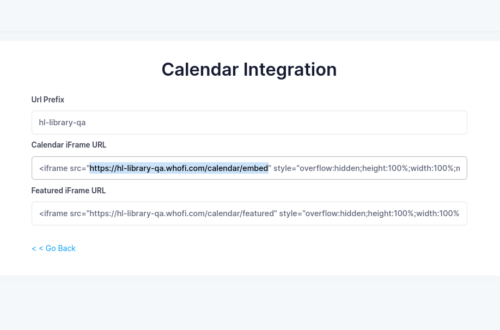 Library Facebook Calendar Integration URL