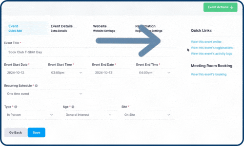 Community Calendar Quick Links