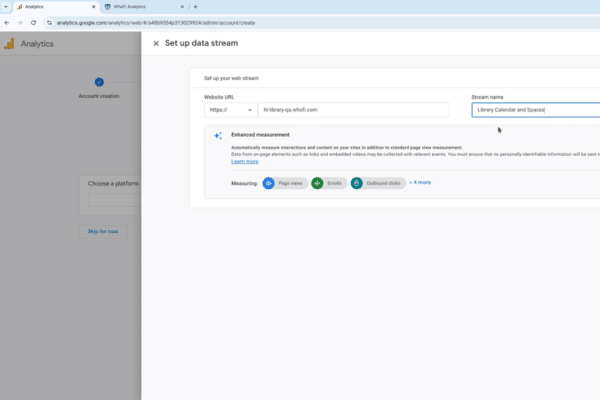 Set up a data stream.